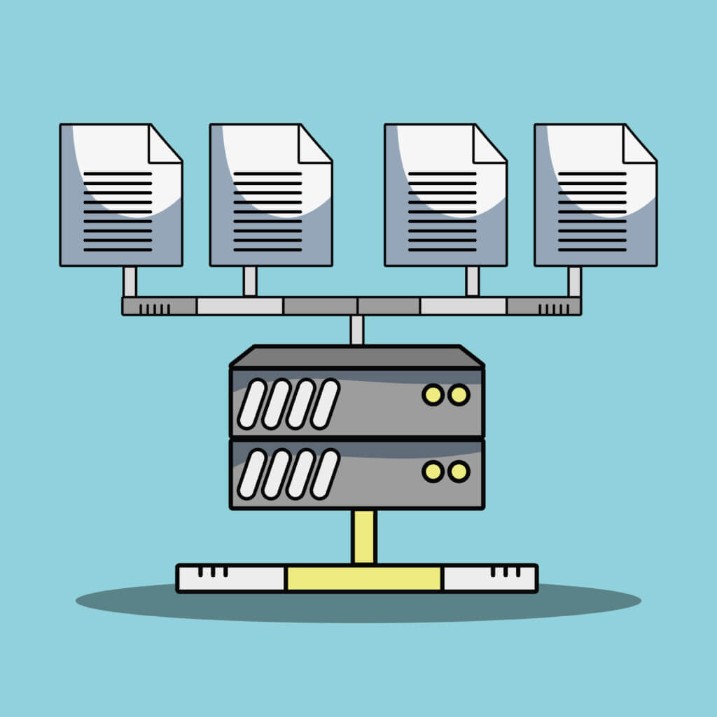 system data center information server vector illustration