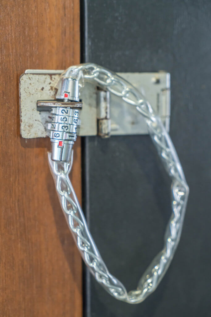padlock with code to secure storage