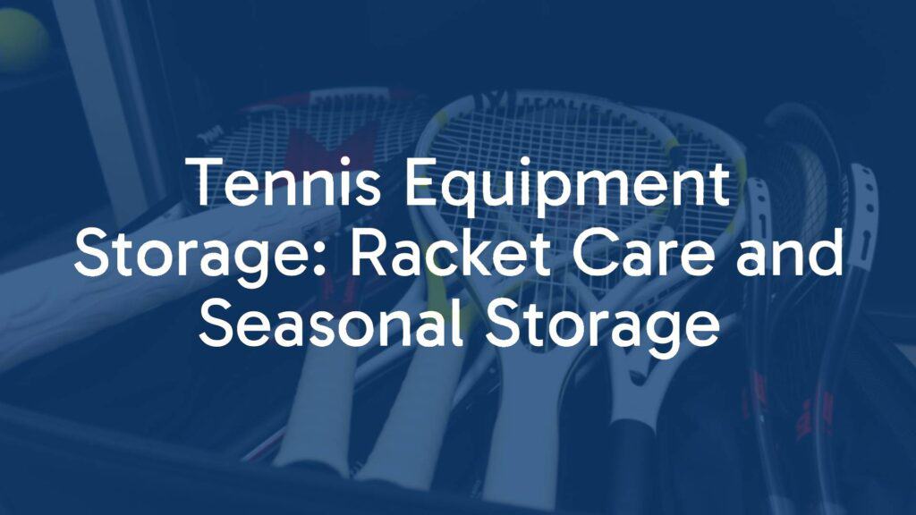 A neatly organized tennis racket storage with multiple rackets, clean grips, and a protective case, indoor setting with proper lighting, realistic and professional.