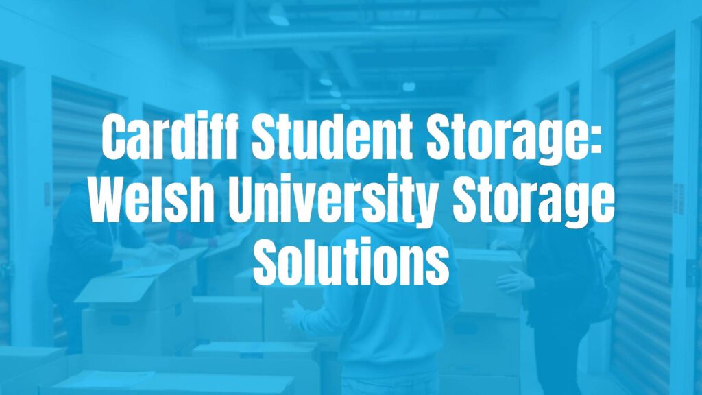 Cardiff university students packing boxes for storage, modern storage facility, clean and organized, helpful staff assisting, realistic.